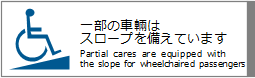 ꕔ̎p̓X[vĂ܂ / Partial cars are equipped with the slope for wheelchaired passengers.